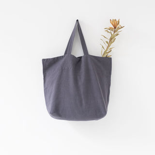 Dark Grey Big Linen Bag 