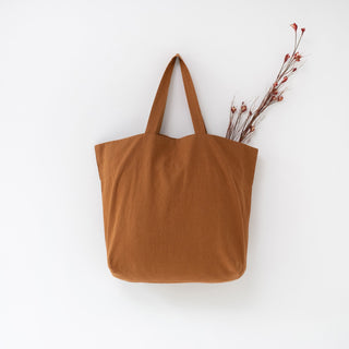 Hazelnut Brown Linen Big Bag 