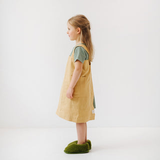 Honey Kids Washed Linen Pinafore Apron Side View 5