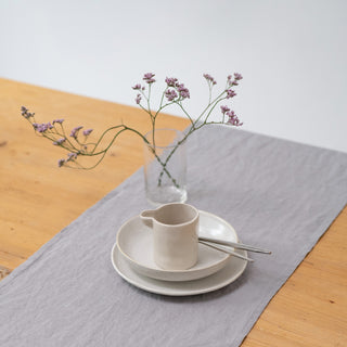 Light Grey Lightweight Linen Table Runner 2
