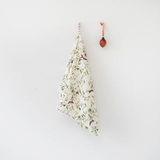 Christmas Mistletoe Linen Kitchen Towel 