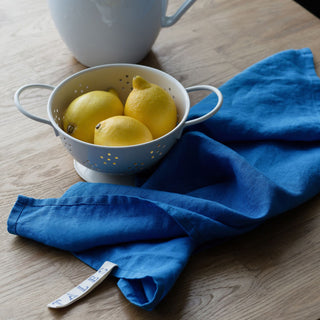French Blue Linen Kitchen Towel 2