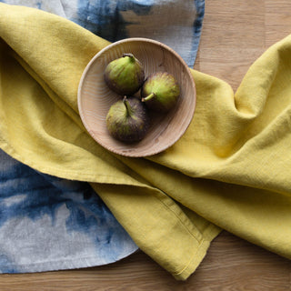 Lemon Curry Linen Kitchen Towel 2