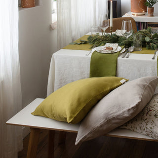 Moss Green Linen Cushion Cover 4