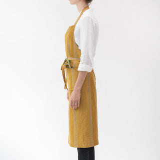 Amber Bronze Stripes Linen Chef Apron 3