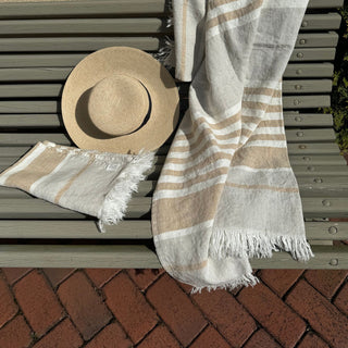 Amber Stripe Linen Beach Towel 3