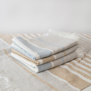 Amber Stripe Linen Blanket 2
