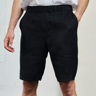 Black Linen Cumin Shorts 1