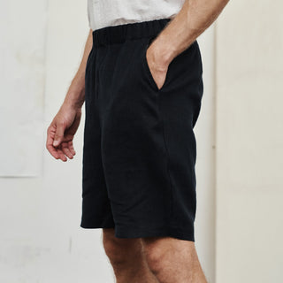Black Linen Cumin Shorts 2