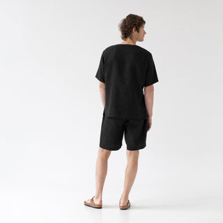 Black Linen Fern Pyjama Set 2