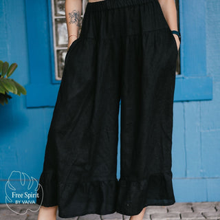 Black Linen Lola Trousers 2