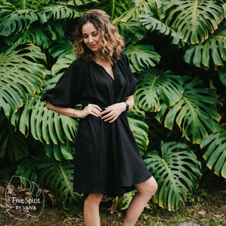 Black Linen Mahina Dress 2