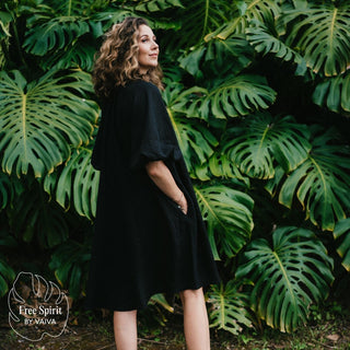 Black Linen Mahina Dress 4