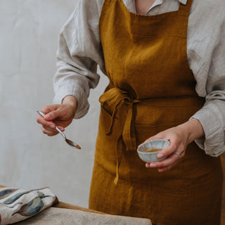 Bronze Linen Chef Apron 4