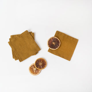 Bronze Linen Coasters Set of 4 1