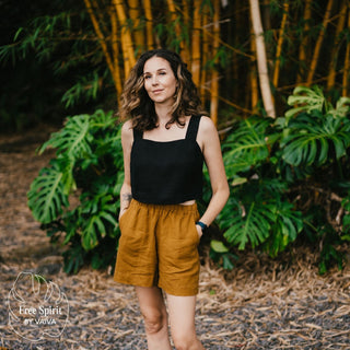 Bronze Linen Olena Shorts 3