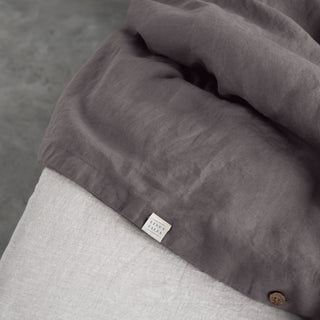 Dark Grey Linen Duvet Cover Set 7