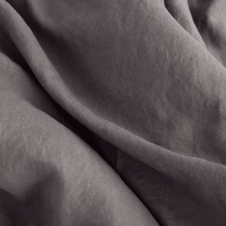 Dark Grey Linen Duvet Cover Set 10