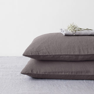 Dark Grey Linen Pillowcase 1