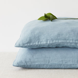 Dusty Blue Linen Pillowcase 