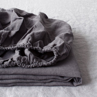 LIMITED EDITION Graphite Linen Fitted Sheet 