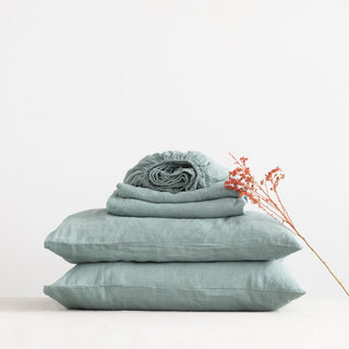 Green Milieu Linen Sheet Set 3