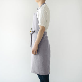 Light Grey Linen Chef Apron 3