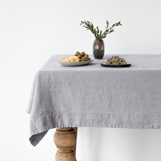 Light Grey Linen Tablecloth 1