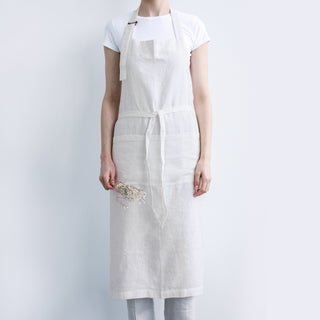 White Linen Chef Apron 