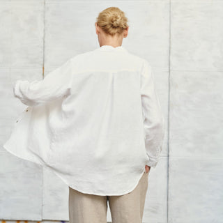 Optical White Linen Azalea Shirt 4