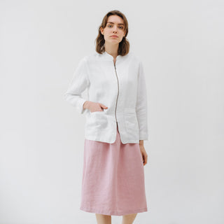 LIMITED EDITION Optical White Linen Twill Cherry Tree Jacket 1