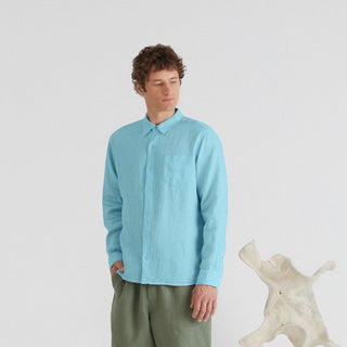 LIMITED EDITION Sky Blue Linen Larch Shirt 1