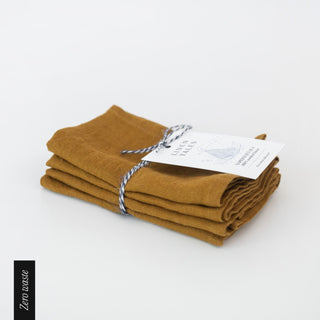 Zero Waste Bronze Linen Napkins Set of 4 2