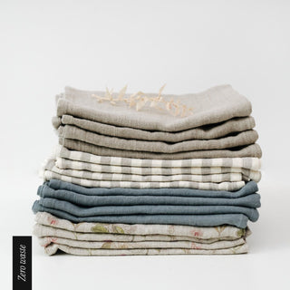 Zero Waste Floral Linen Kitchen Towels Set of 4 4