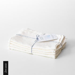 Zero Waste White Linen Kitchen Towels Set of 4 2
