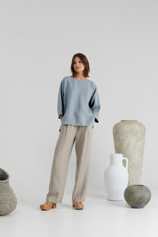 Allure Linen Bilberry Top - Linen Tales 