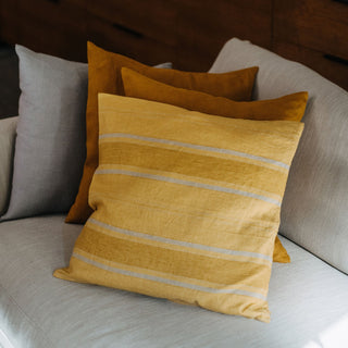 Amber Bronze Stripes Linen Cushion Cover - Linen Tales 3