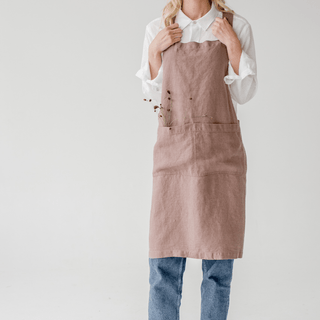 Ashes of Roses Linen Crossback Apron - Linen Tales 3