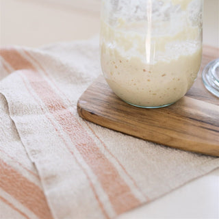 Beige Stripe Vintage Linen Kitchen Towel - Linen Tales 3