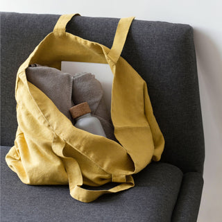 Lemon Curry Linen Big Bag 3