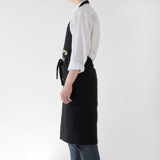 Black Linen Chef Apron - Linen Tales 4