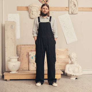 Black Linen Elm Overalls - Linen Tales 4