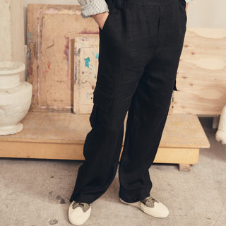 Black Linen Elm Overalls - Linen Tales 7