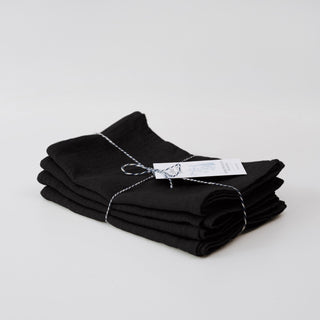 Black Linen Kitchen Towel - Linen Tales 