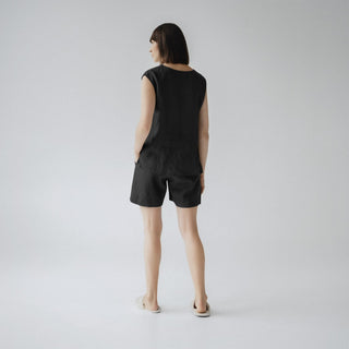 Black Linen Verbena Pyjama Set - Linen Tales 3