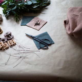 Blue Fog Linen Coasters Set of 4 - Linen Tales 3