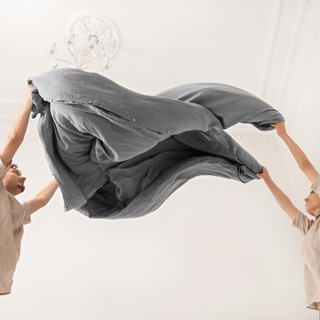 Blue Fog Linen Duvet Cover - Linen Tales 3