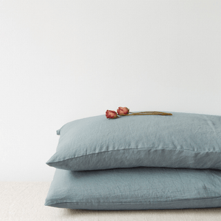 Blue Fog Linen Pillowcase - Linen Tales USA 