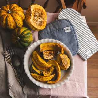 Blue Fog Linen Potholder - Linen Tales 3