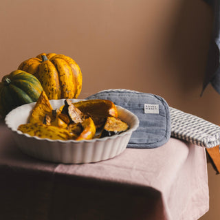 Blue Fog Linen Potholder - Linen Tales 6